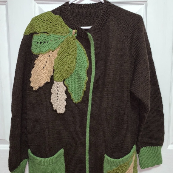 Handmade wool knitted cardigan